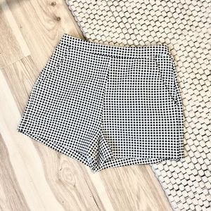 Anthropologie black and white checked shorts